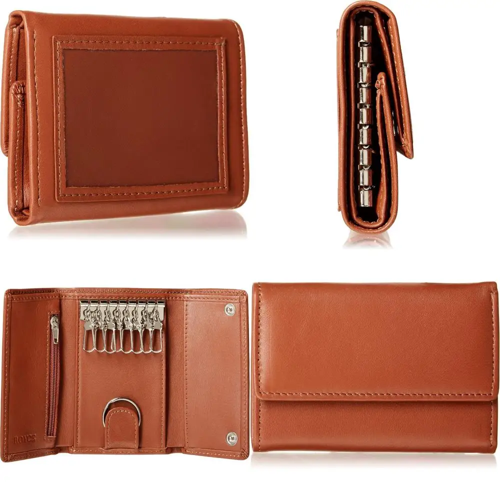 

Кожаный органайзер-кошелек для ключей цвета тан, из натуральной кожи