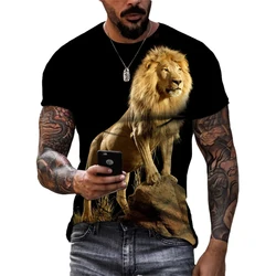 Summer Fashion New Animal Lion graphic t shirts Men Casual Personality Printed Tees Hip Hop harajuku O-neck Short Sleeve Tops