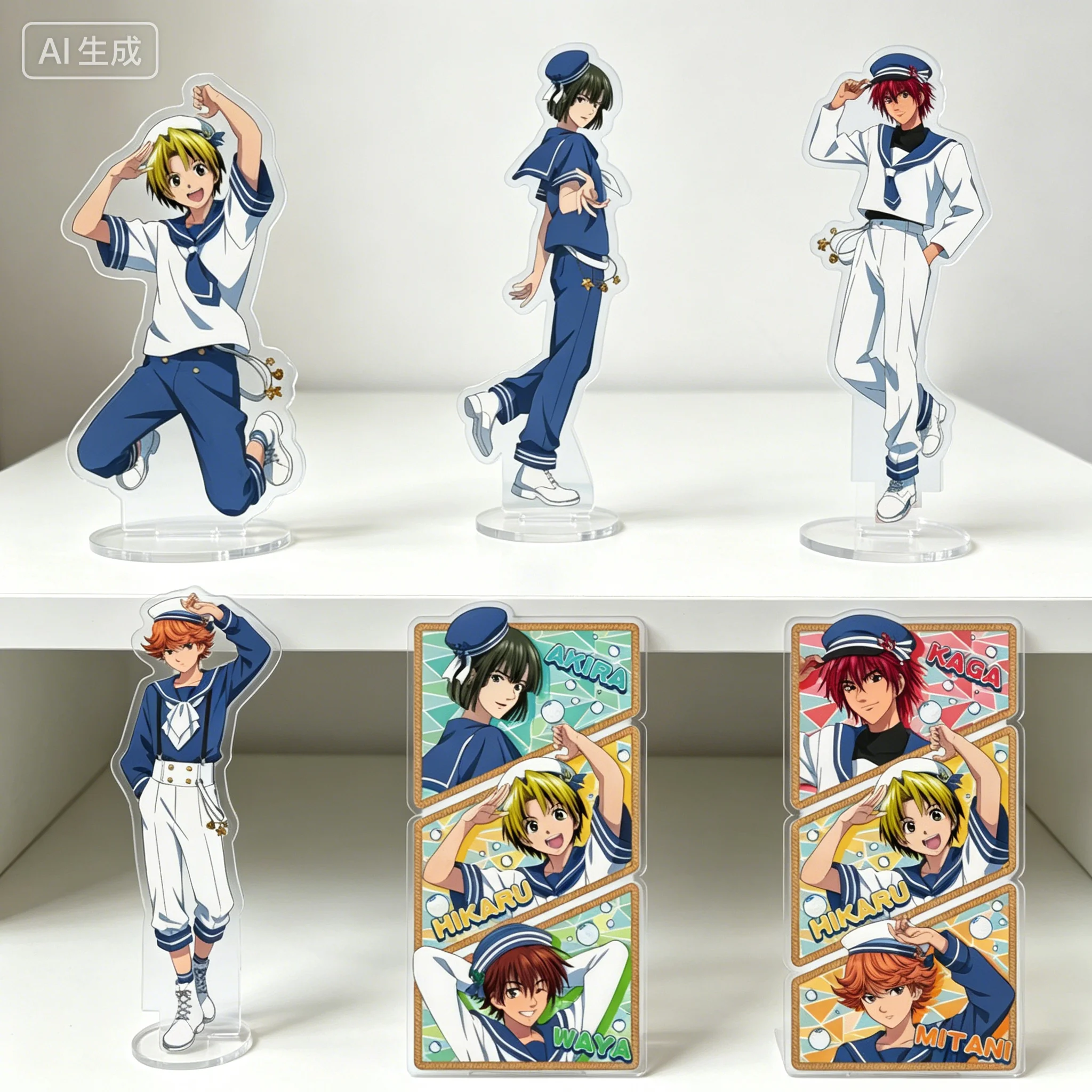 Anime Hikaru no go Akira Toya Sailor Suit Collection Shindo Hikaru Acrylic Figure Stand Model Plate Keychains Desk Decor