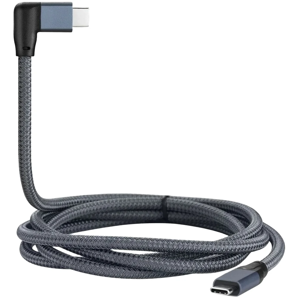 

1PC 0.5M/1M/2M Data Cable Right Angle Type C Male To Male Cable 100W Fast Charging 20Gbps Data Transfer Electrical Power Cords