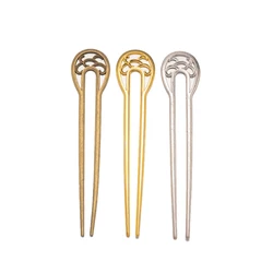 1pc Classical Metal U Shaped Hairpin Vintage Hair Sticks Fork Pins 2 Prong Updo Chignon Accessory for Women Girls Hairstyles