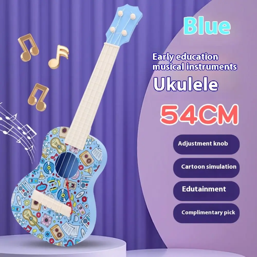 Symulacja Ukulele 4-strunowego Zabawka Zwierzę Regulowane Struny Pokrętło Dziecięca Gitara Trwała Klasyczna Zabawka Instrument Muzyczny