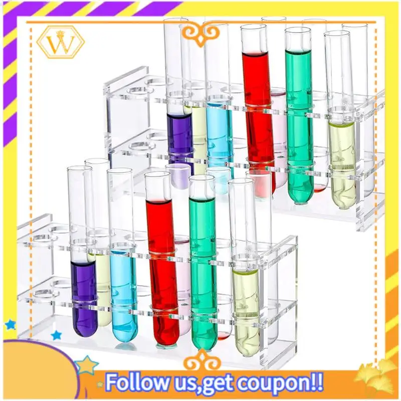 最新-2 個 12 ウェル 10Ml アクリル遠心管ホルダー 16mm アクリル透明試験管ラック