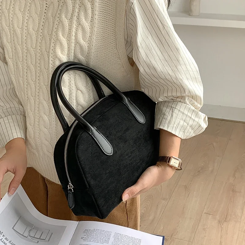 Korean Fashion Simple Office Lady Handbag Women 2024 All Match Autumn Pack New Vintage Boston Bag Сумка Bolsa Mujer