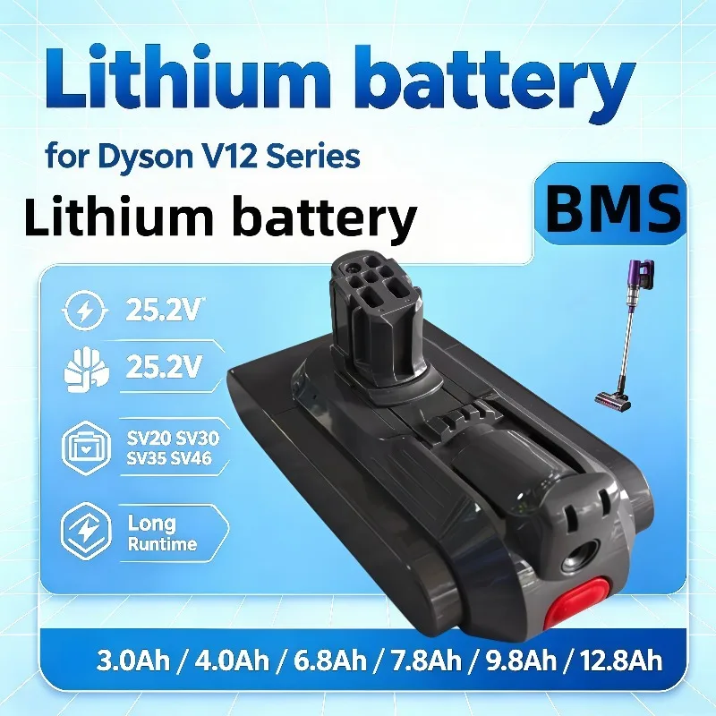 V12 Replacement Battery 25.2V 3000‑12800mAh Lithium Battery Fit SV20 SV30 SV35 SV46 Cordless Vacuum Cleaner