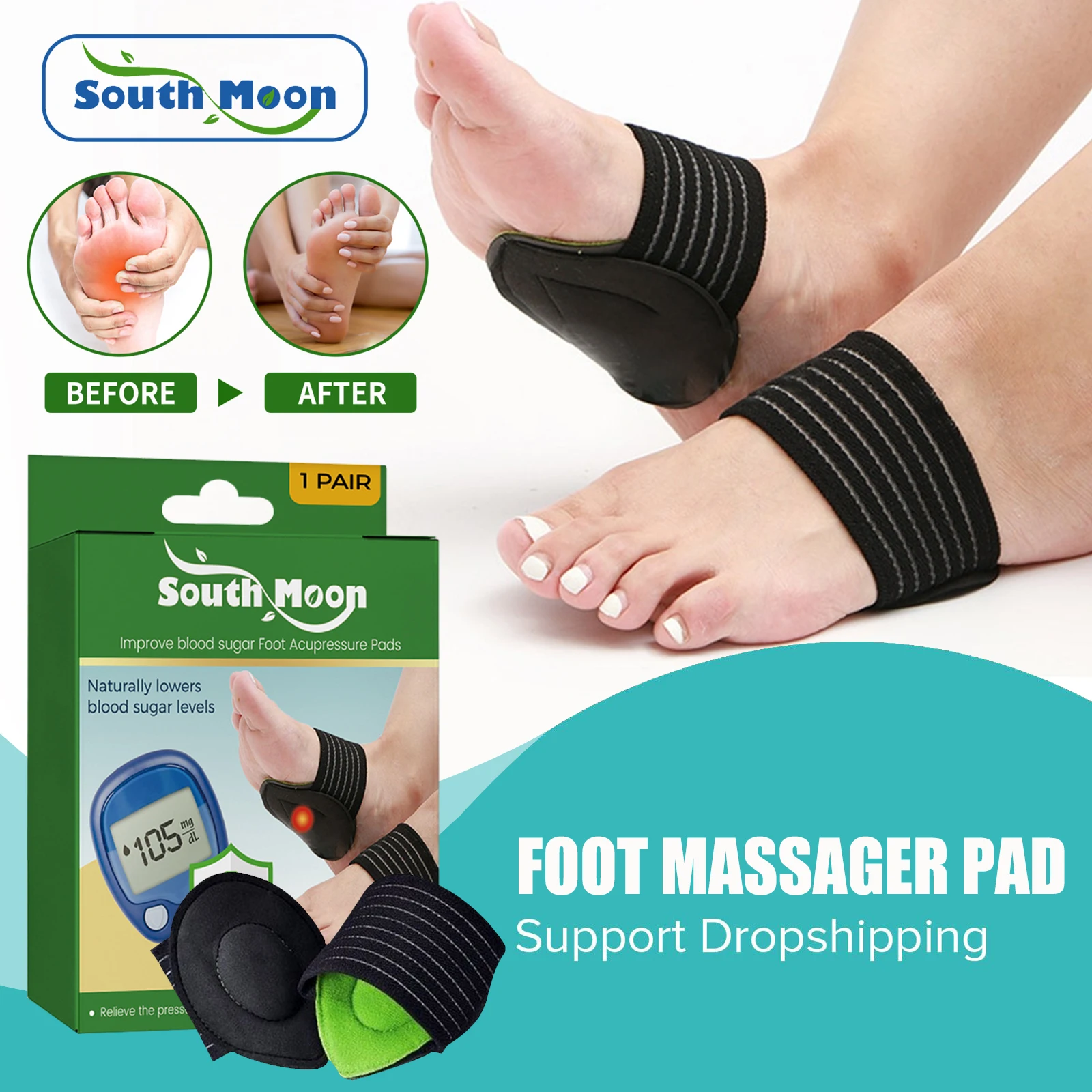 Foot Acupressure Pads Relief Feet Pain Improve Physical Fatigue Sleeping Blood Circulation Regulate Body Health Reflexology Pad