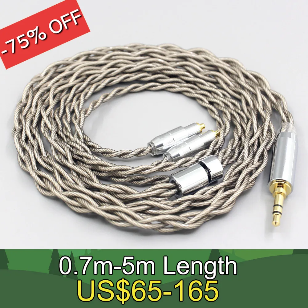 

99% Pure Silver + Graphene Silver Plated Shield Earphone Cable For Shure SRH1540 SRH1840 SRH1440 4 core 1.8mm LN007938