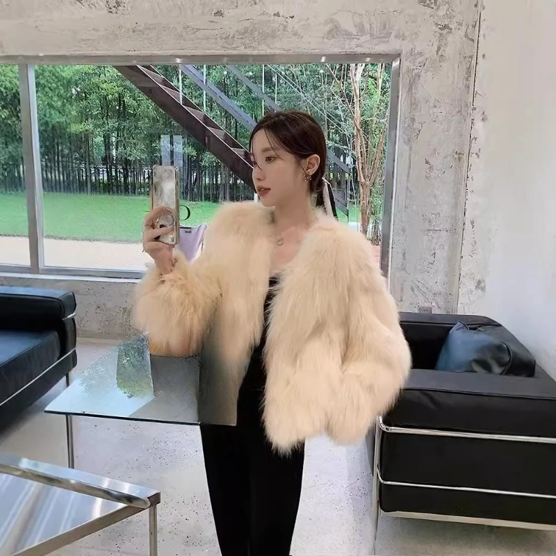 Autumn and Winter Fur Women's Short New Imitation Fox Hair New Internet Celebrity Young Korean Version Winter Hair Short Coat