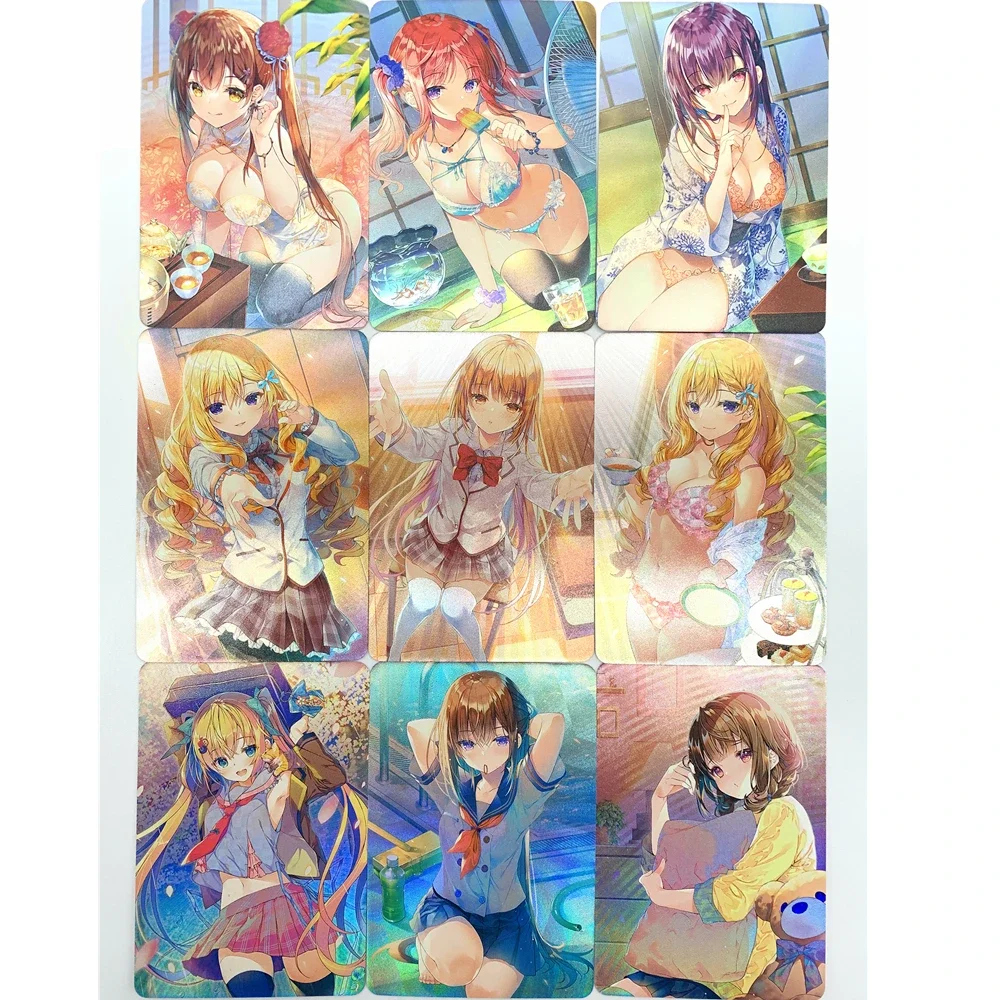 9PCS/ACG Sexy Anime Pure Girl Double-sided Card Hobby Collection Anime Card Sexy Nude Toy Hobby Collection Gentleman Card