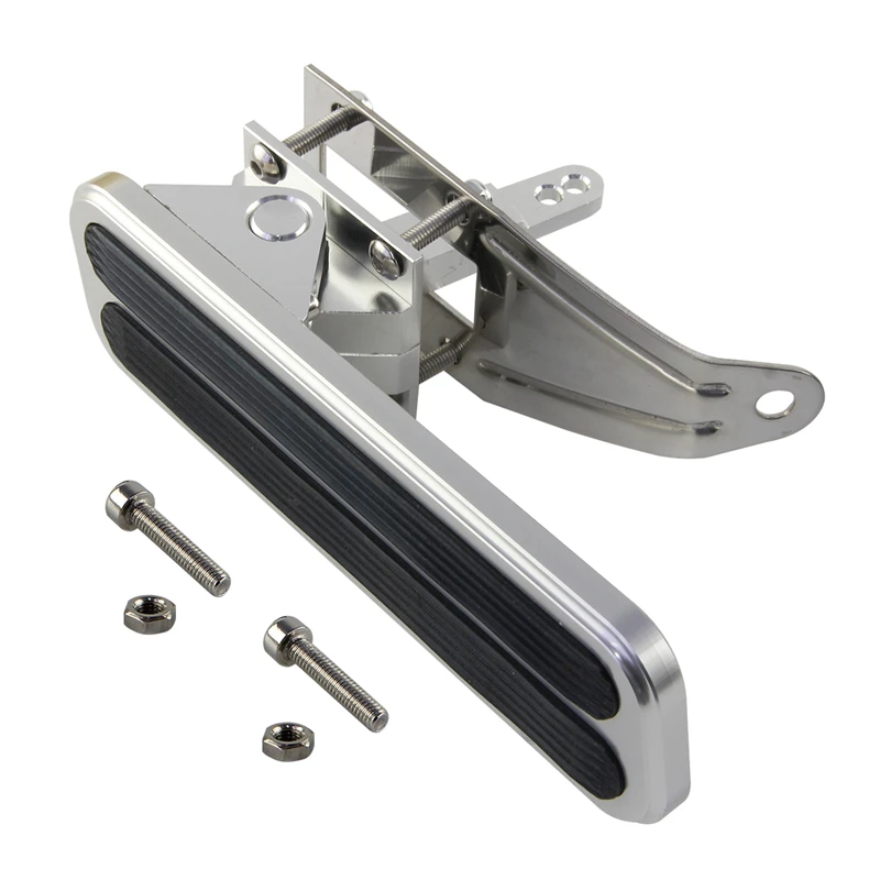 BILLET POLISHED ALUMINUM FLOOR MOUNT GAS THROTTLE PEDAL FIT  FOR CHEVY FORD MOPAR UNIVERSAL BLACK/SILVER