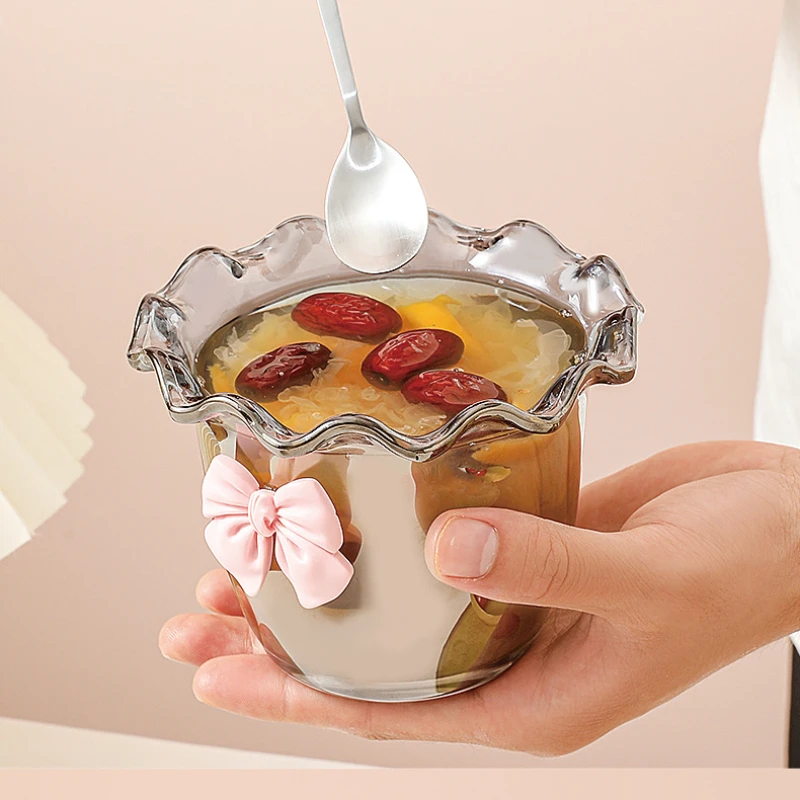 Dessert Glass Bowl Yogurt Fruit Cup Ice Cream Bird's Nest Cup Mini Trifle Bowls Salad Appetizer Bowls Home Kitchen Supplies