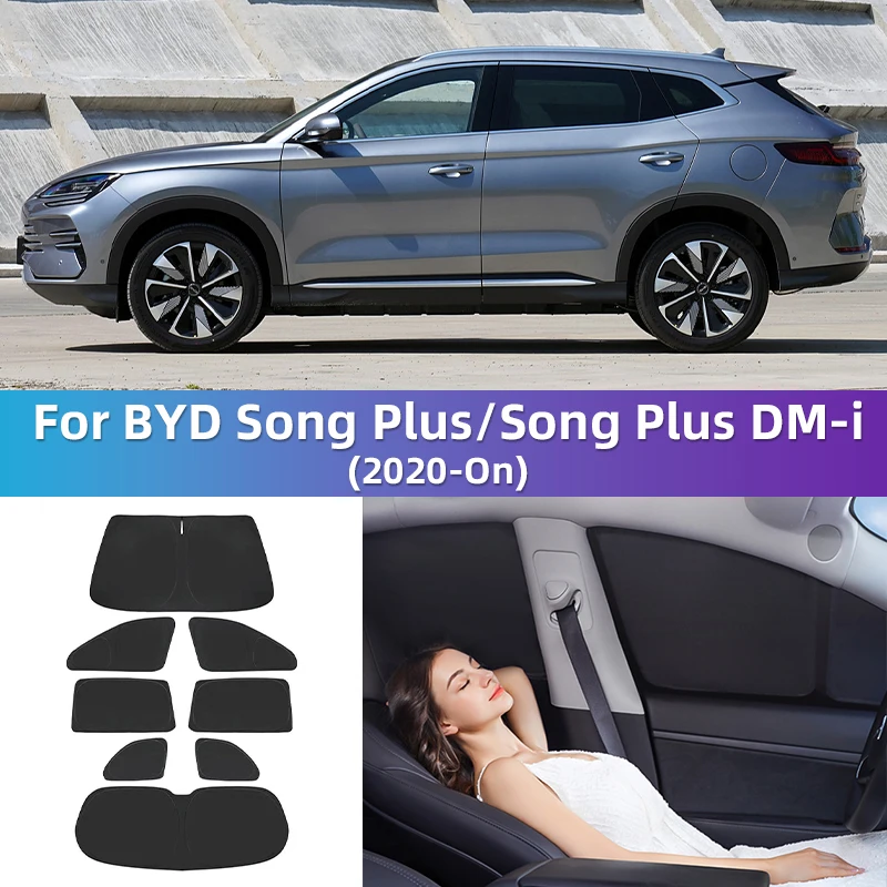 For BYD Song Plus DM-i 2020-2023 2024Custom Full Cover Car Window Sunshade Privacy Blind Curtain Travel camping car to sleep