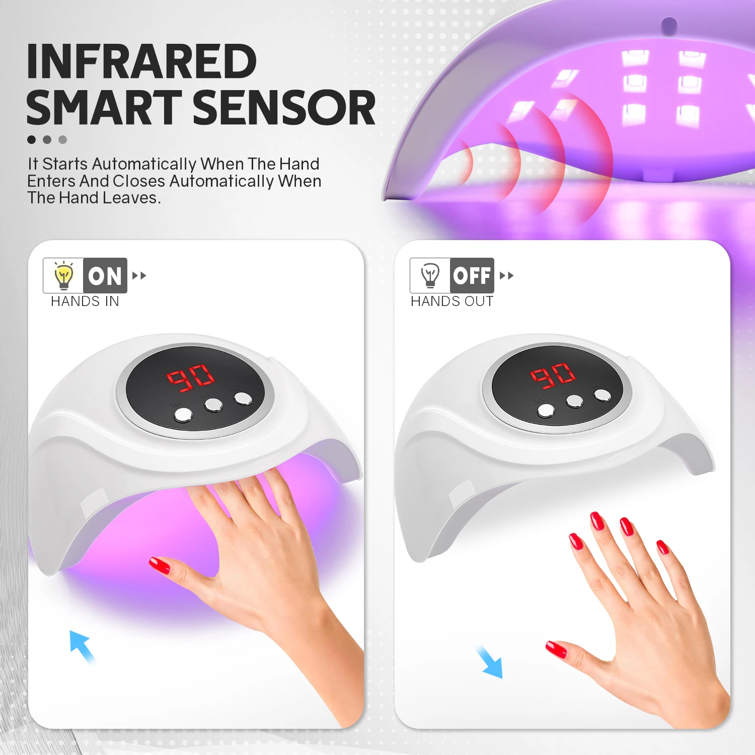 72W UV LED lampada per unghie professionale 24LED lampada per asciugatura smalto Gel con rilevamento automatico 3 Timer asciuga unghie strumenti per salone di Manicure