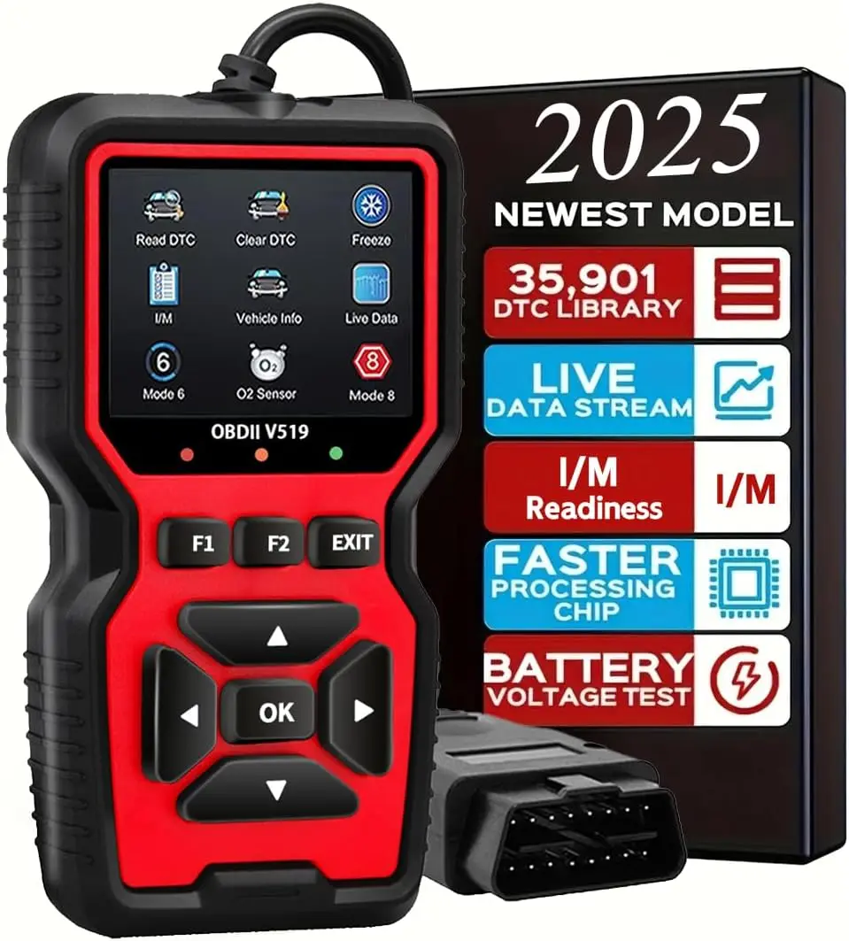 

OBD2 Scanner Tool - Check Engine Light Reader, Code Eraser, Battery Voltage Tester, Reset & I/M Readiness, for Cars & Trucks 199