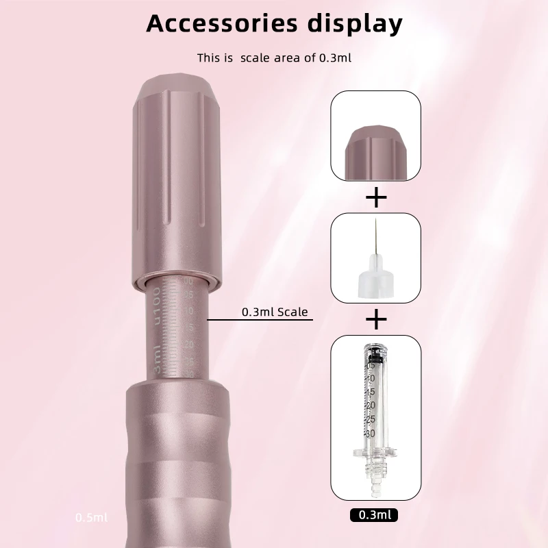 1/5/10Pcs 0.3ml Syringe Ampoule Head Needle for Hyaluron Acid Pen Mesotherapy Gun Anti Wrinkle Lifting Lip Face Beauty Injector