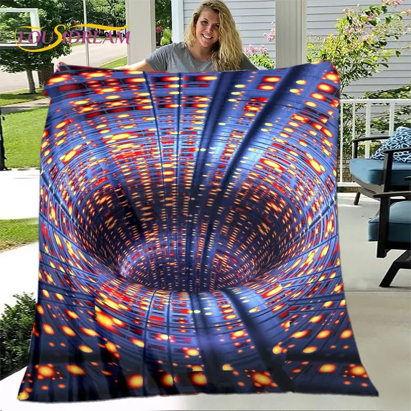 3D Vortex visual illusion blanket, flannel blanket throw blanket, warm blanket for living room bed sofa bed sofa travel gift sof