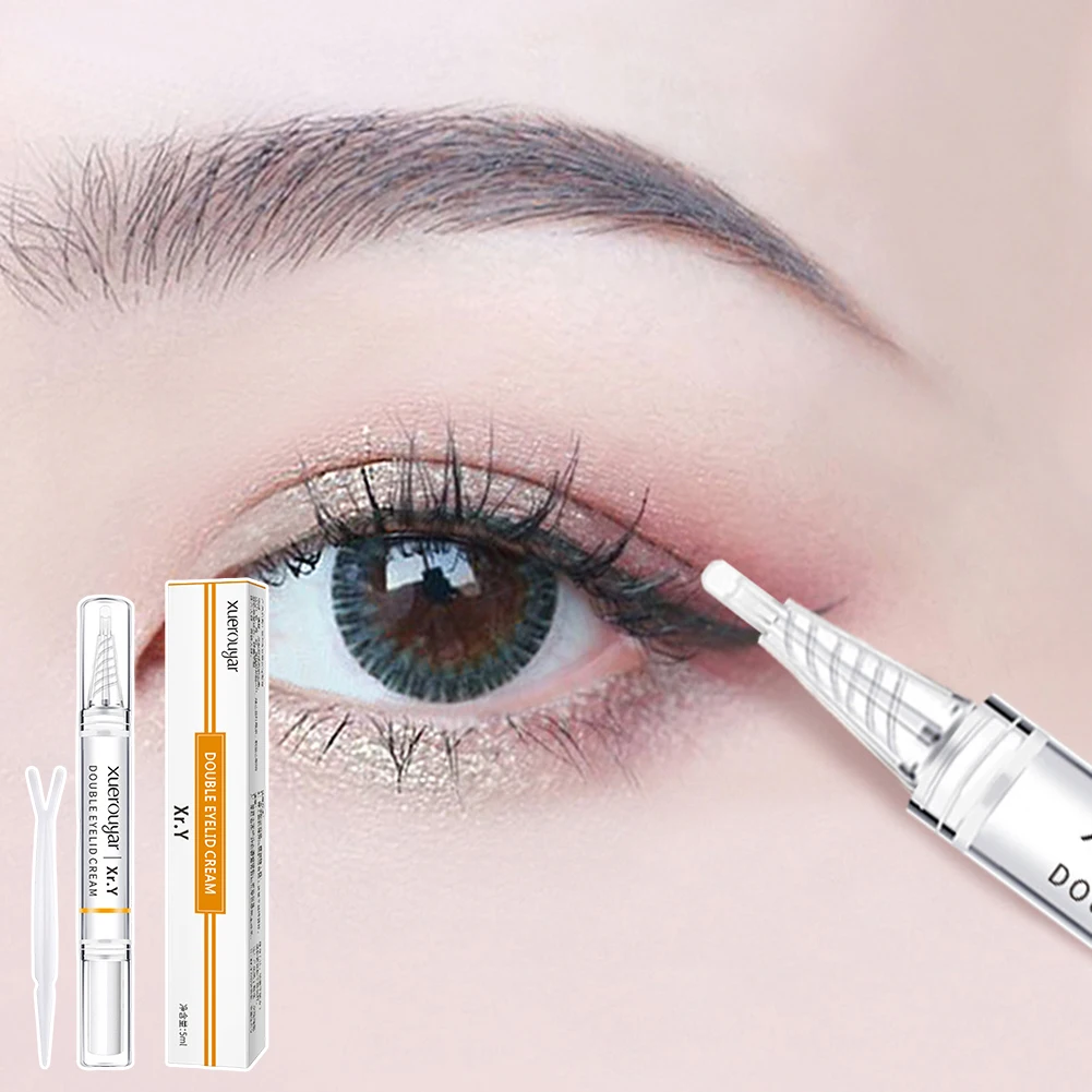 Long-Acting Quick Dry Double Eyelid Shaping Paste Waterproof Natural Double Eyelid Shaping Cream Pen Glue Double Eyelid Pen Kit
