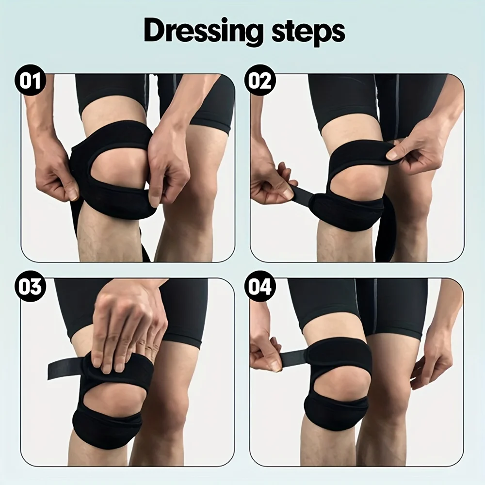 WRELS Patella Knee Strap Sports Kneepad Adjustable Knee Band  Professional Protector Pad Belted Protector Open Knee Wrap Band