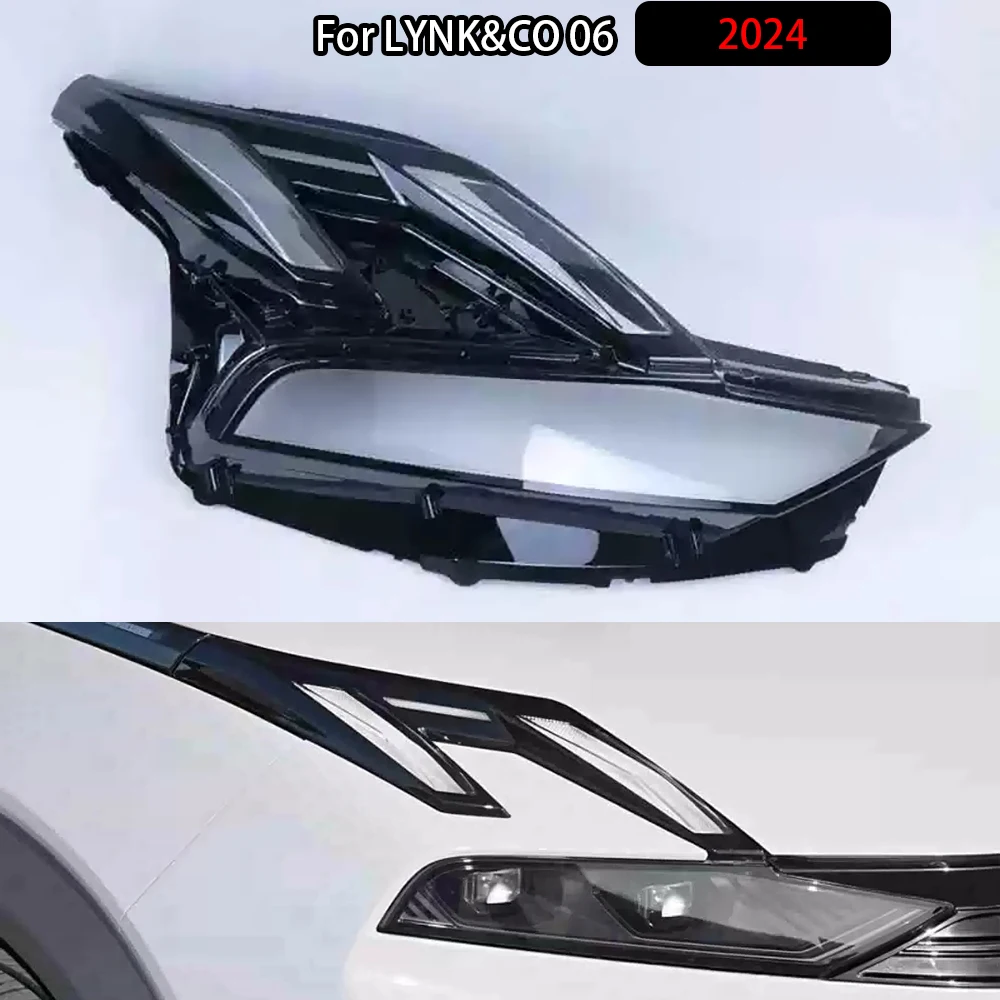 

For LYNK&CO 06 2024 Headlamp Cover Headlight Shell Transparent Lens Plexiglass Replace Original Lampshade