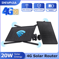 SHIWOJIA 4G Solar Router 20W 20100mAh Battery with Sim Card Slot Waterproof For Computer or CCTV Cameras