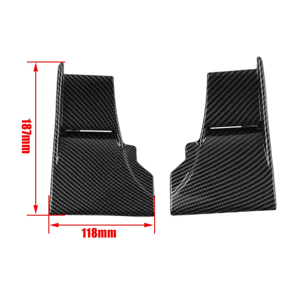 2 Pcs Carbon Fiber Color Motorbike Lower Winglets Air Deflectors Fairing ABS Plastic For Kawasaki Ninja H2 H2R 2015-2023