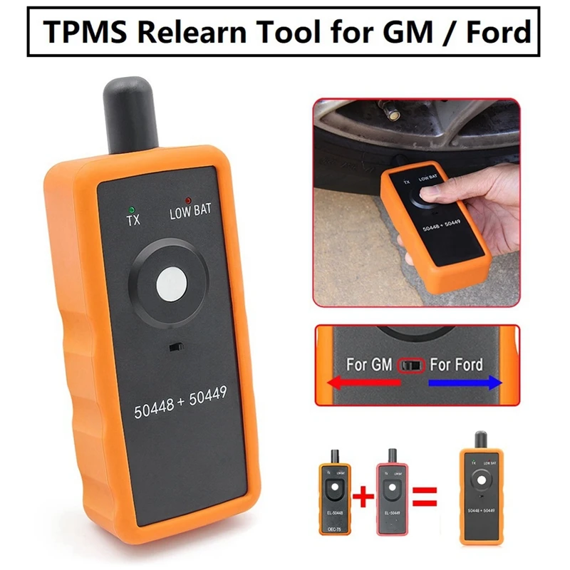 

2 In 1 TPMS Relearn Tool, EL-50448 EL-50449 Tire Pressure Monitor Sensor System Activation Tool For Ford GM Vehicles Spare Parts