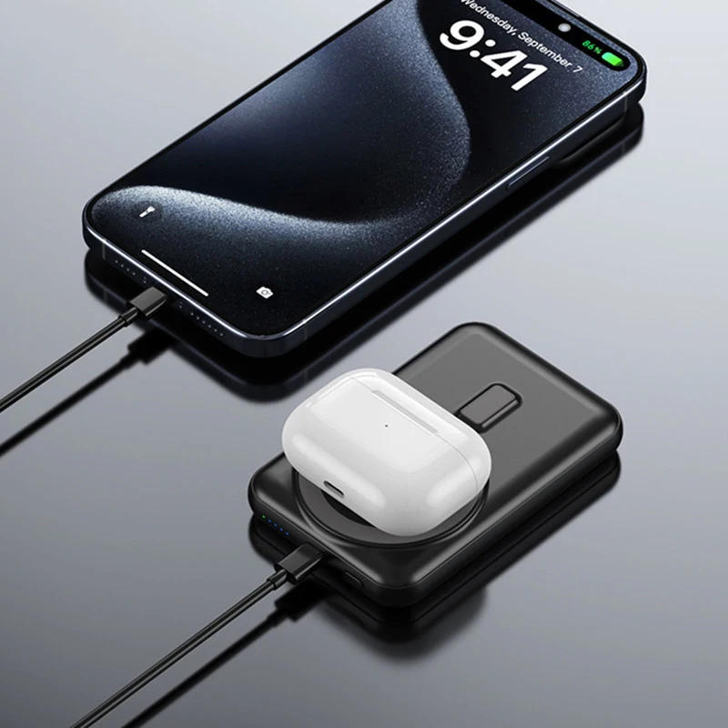Mini Solar Power Bank 10000mAh Magnetic Wireless Charger Magsafe Powerbank For iPhone 15 14 13 12 Portable Charger Spare Battery