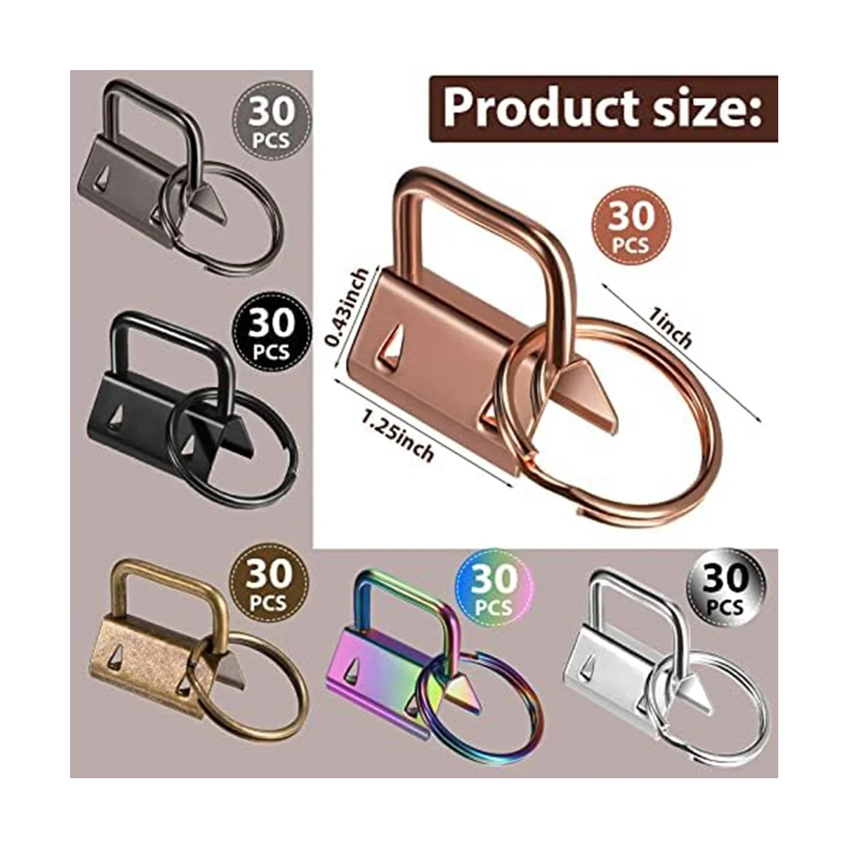 180 Stuks Sleutelhanger Hardware 6 Kleuren Sleutelhanger Fob Polsbandhardware Met Sleutelhanger Hardware 1 Inch