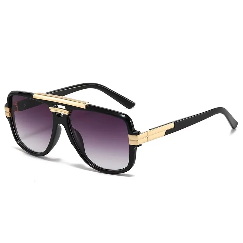 SO&EI ريترو مربع مزدوج الجسور الرجال النظارات الشمسية أزياء العلامة التجارية مصمم ظلال UV400 النساء التدرج نظارات شمسية