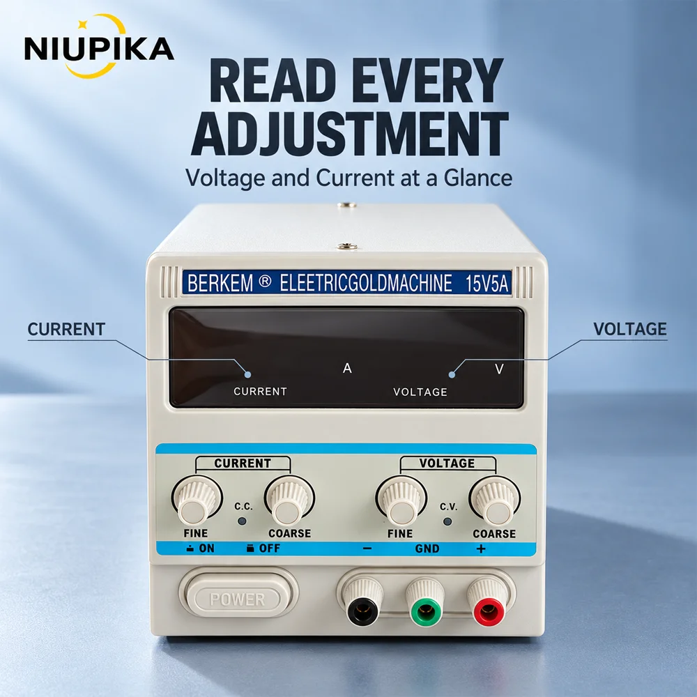 NIUPIKA Jewelry Pen Plating Machine 110V 220V Adjustable DC Power Supply Gold Silver Electroplating Kit for Jewelry Repair Craft