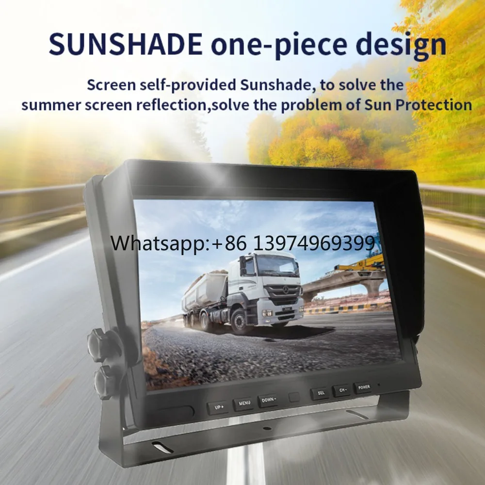10.1 Inch Quad Car  Reverse  for Bus Truck Tractor  Split Image DVR 1080P Wired Truck Backup Camera System