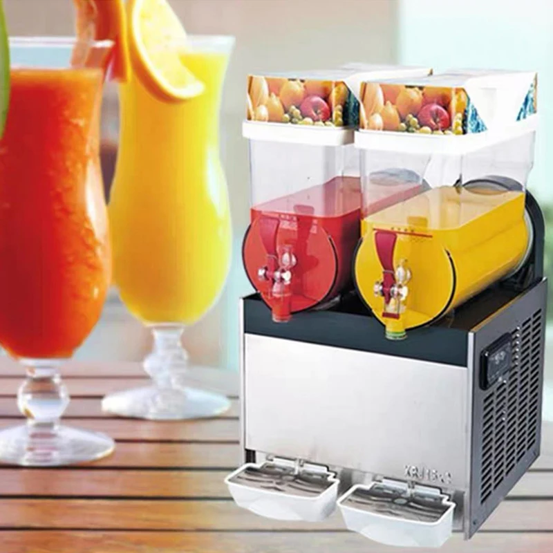 

15L Single-Tank Snow Cone Machine, Beverage Ice Crusher, Snow Melting Machine, Dual-Bucket Commercial Shaved Ice Machine
