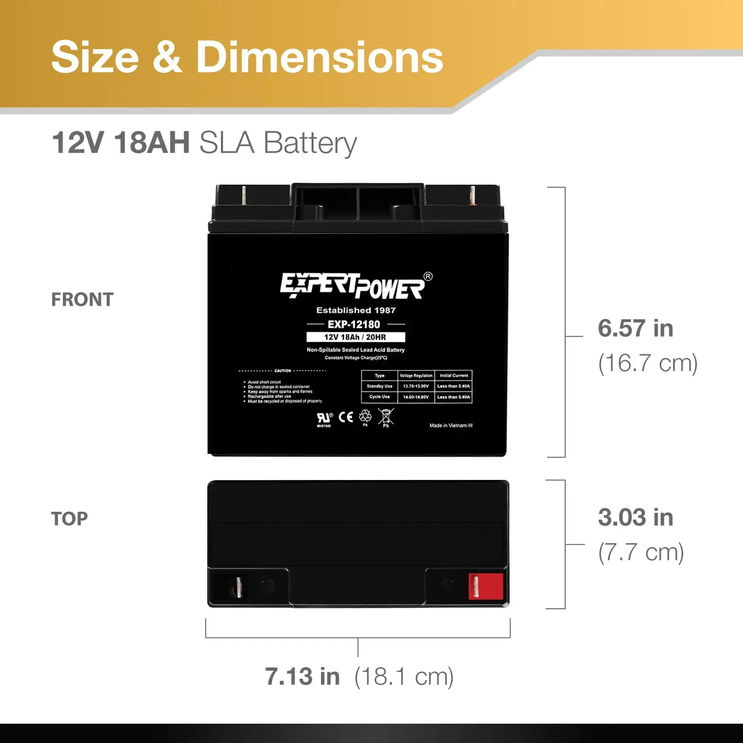 12V 18Ah AGM Sealed Lead Acid Battery Pack for Alarm Systems Generator Wheelchair Solar Power UPS, Customized