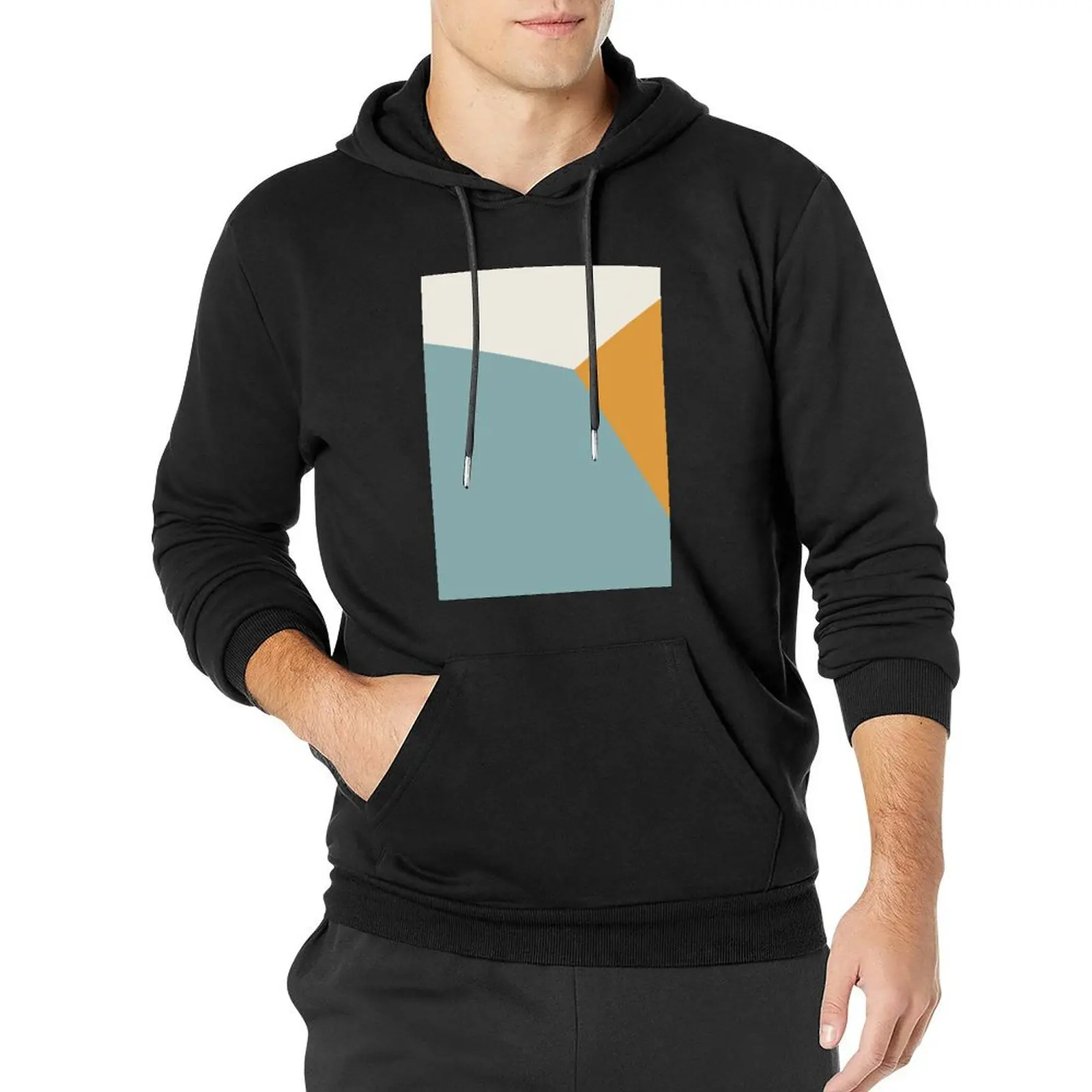 

Geometric in teal and orange Pullover Hoodie men's sweat-shirt aesthetic clothing hoodies for men