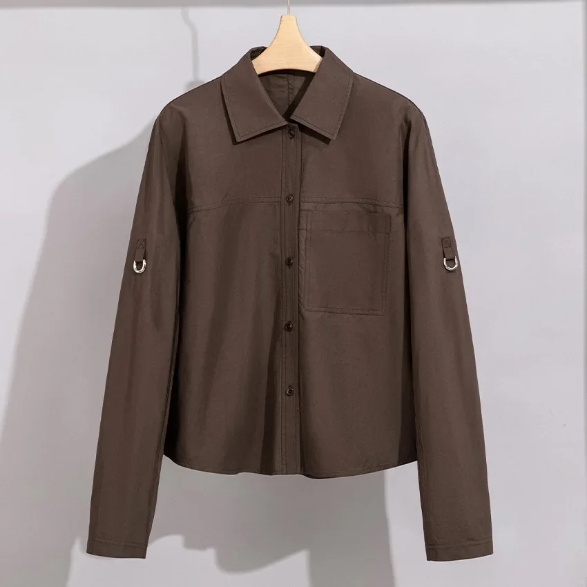 

Women's shirt high-end sense light luxury loose temperament versatile casual simple shirt 25 spring and summer new