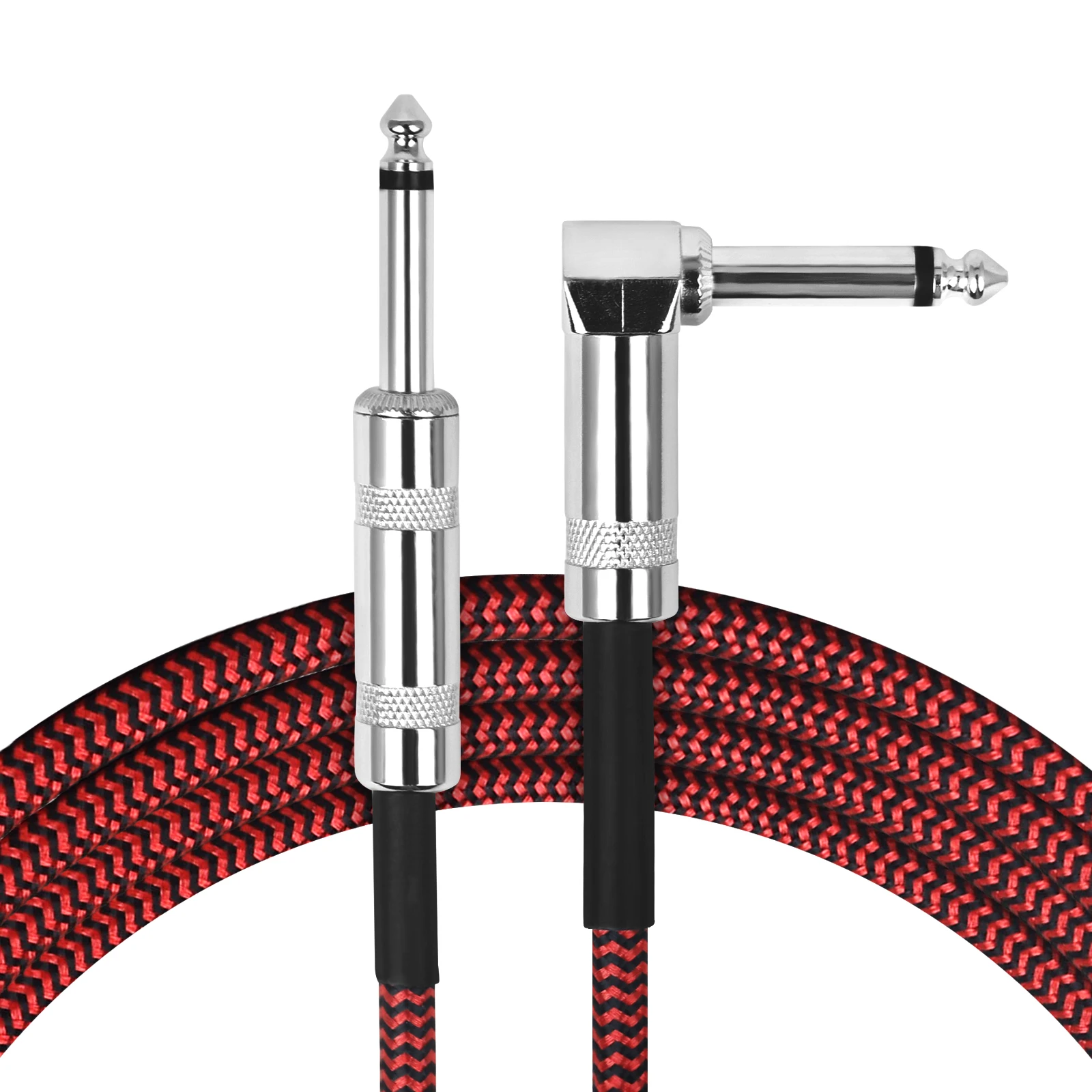 HK-LADE 3M Guitar Audio Cables Noise Reduction Line 6.35mm Color Braided Shielded Cable Bass Electric Guitar Accessories & Parts