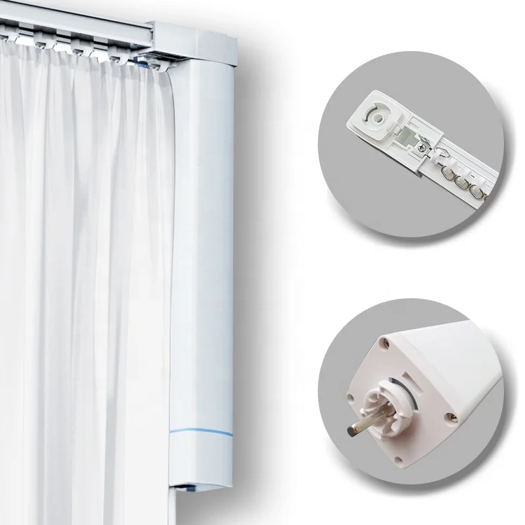 

Home Decor Custom Design Electric Electronic Curtain Motor Motorized Track Smart Curtain Rail Track