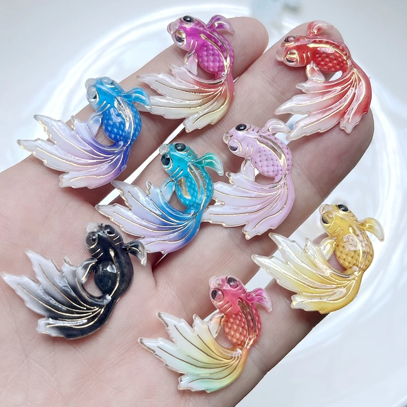 10pcs 25 * 28mm acrylic carp pendant necklace diy accessories charm fish gift Talisman jewelry earrings with decoration