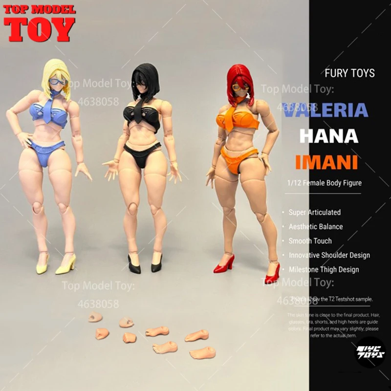 

Fury Toys FB01 масштаб 1/12, женское мышечное тело и аксессуар, 6-дюймовый солдат, супергибкая фигурка, модель тела, куклы