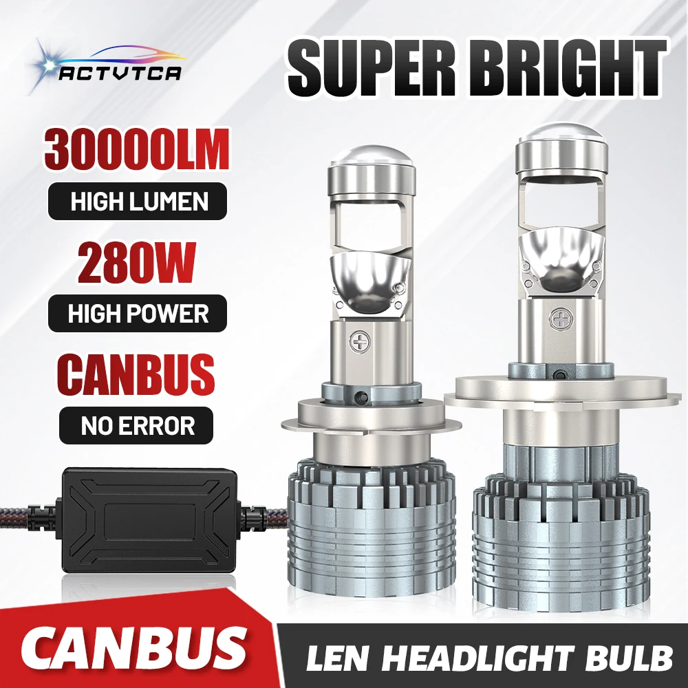 

ACTVTCA H7 H11 H4 LED Headlight Mini Lens Projector LHD/RHD 9005/9006 Auto Hi/Low Beam 6000K Canbus Bulb For Car/Motor 12V 24V