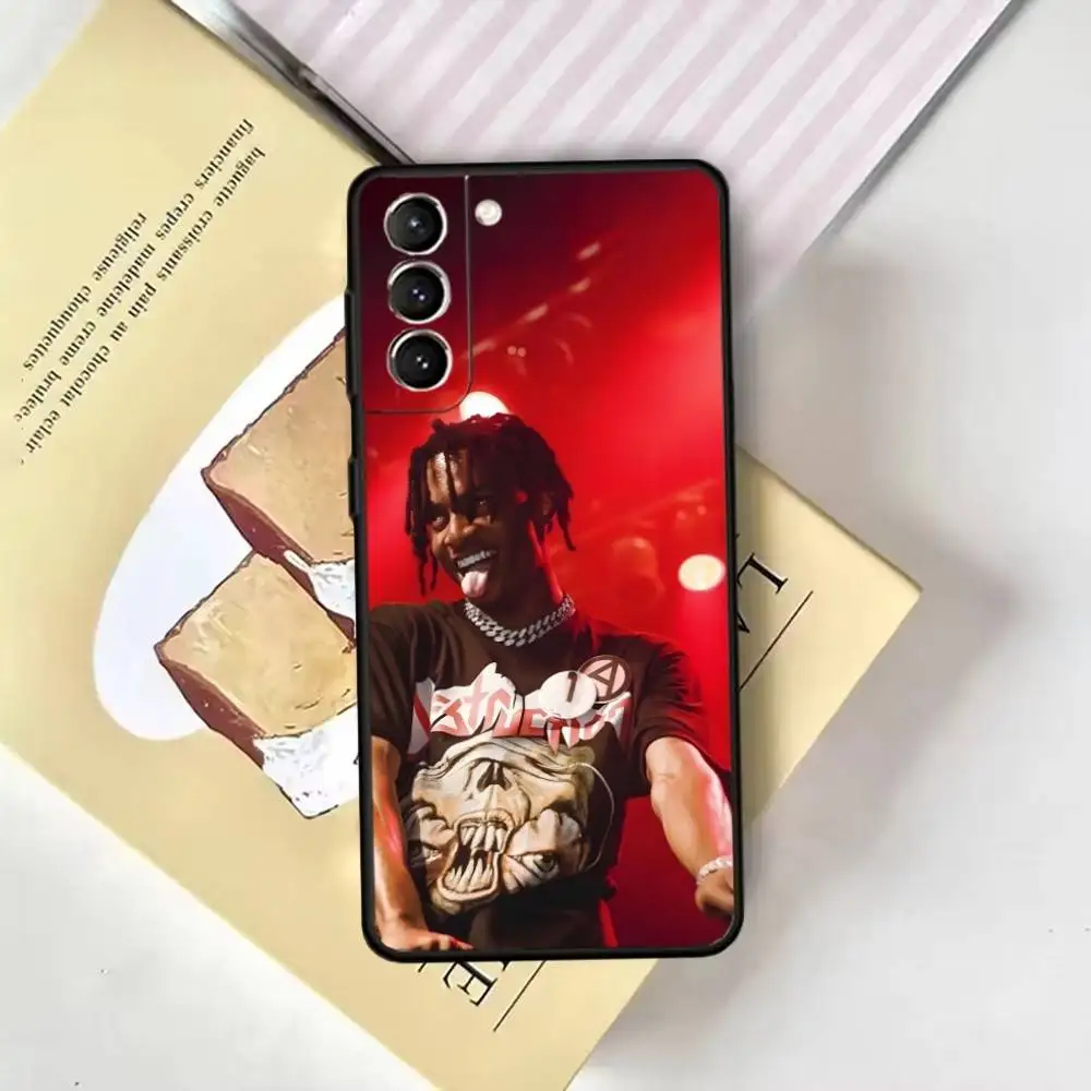 เพลย์บอย คาร์ติ แร็ปเปอร์เคสโทรศัพท์สำหรับซัมซุง กาแล็คซี่ เอ 13,21 เอส,22,31,32,52,53,71,72,73,ปกสีดำนุ่ม