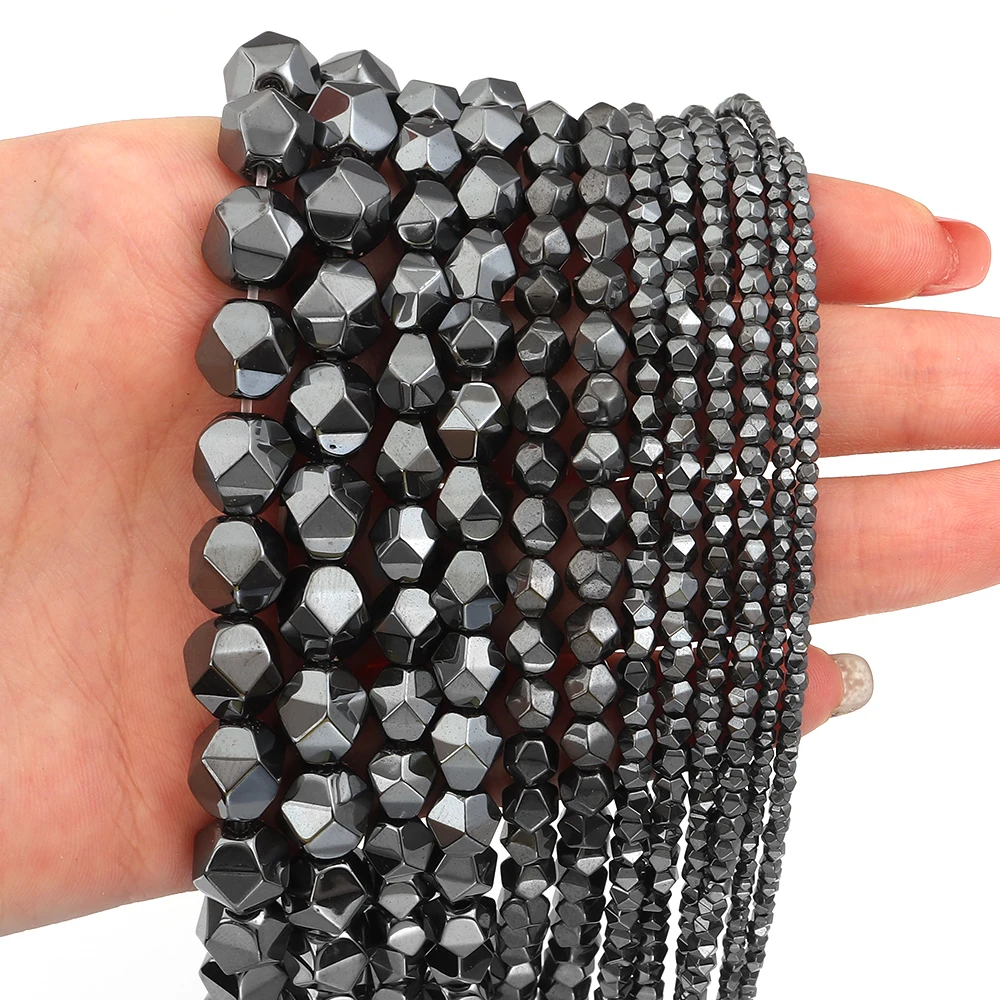 2-10mm Natural Hematite Stone Beads Black Faceted Loose Spacer Beads For Jewelry Making DIY Crafts Bracelet Necklace Accessories image 3