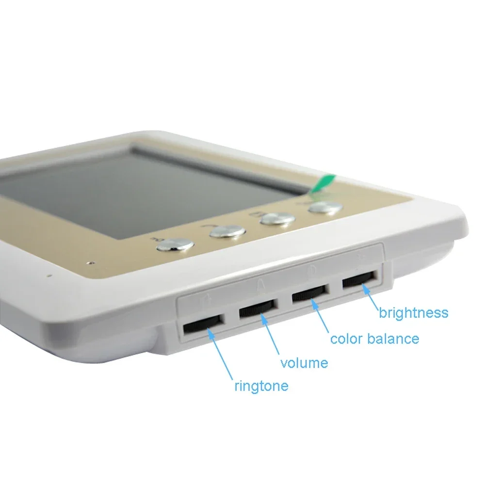 1Set Videocitofono Sistema Home Garden Wire Videocitofono 7 ''Monitor LCD con scheda RFID Sblocco campanello Telecamera impermeabile
