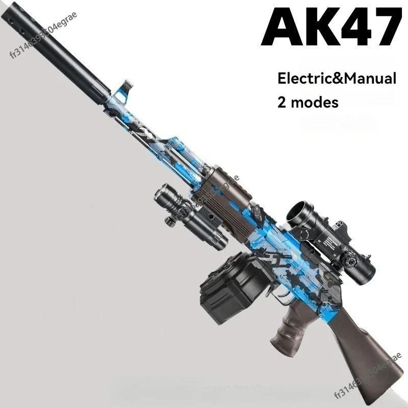 ปืนเจลน้ำ AK47ของเล่นไฟฟ้าปืนไฮโดรเจลสำหรับผู้ชายปืนเพนท์บอลปืนไรเฟิลลมหนักปืนไรเฟิลสมจริงสำหรับผู้ชายเด็กผู้ชาย CS ต่อสู้