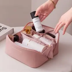 Borsa per il trucco portatile di grande capacità di moda borsa per cosmetici da donna Organizer per articoli da toeletta custodie per il trucco di stoccaggio femminile