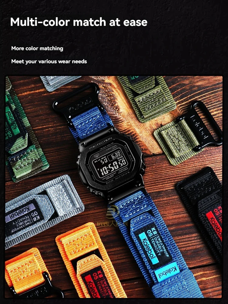 

For Casio GMW-B5000 GM-B2100 Nylon Canvas Strap Replacement Band for Men – Durable Sports Wristband, Military Style Accessory
