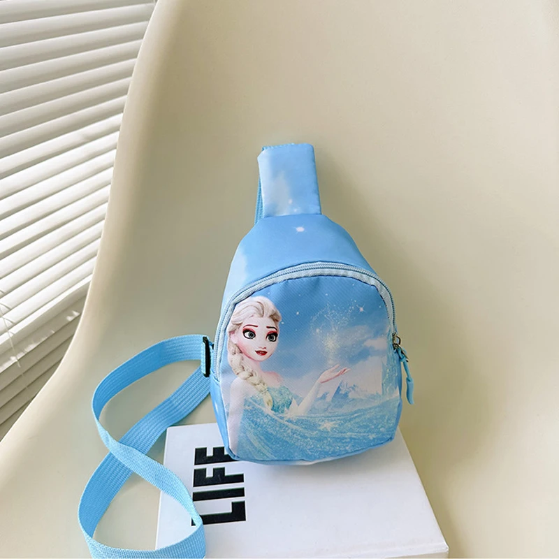 Disney-Bolso de pecho de Frozen para niños y niñas, bolsa de mensajero de princesa de dibujos animados, bolsos cruzados al aire libre, billetera de ocio cero