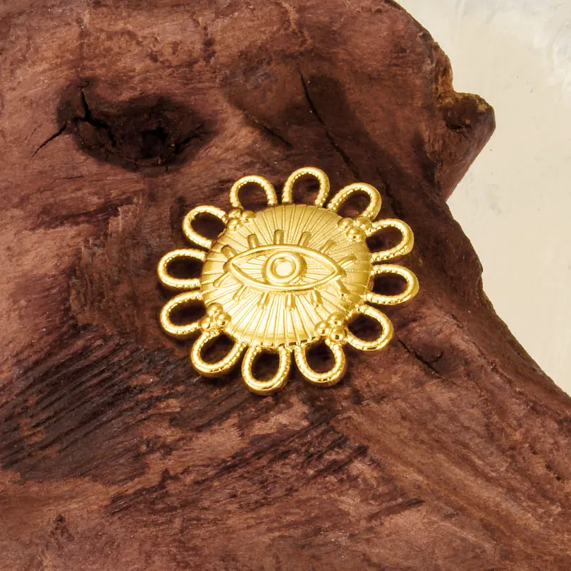 10pcs/lot Stainless Steel Real Gold Plated Daisy Flower Sunflower Pendants Charms Necklace Accessories DIY for Jewelry Marking