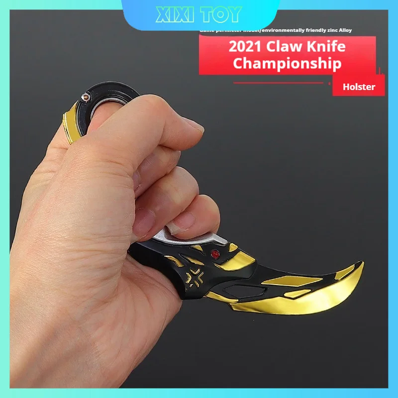 15cm Valorant Game Peripheral 2021 Champions Claw Knife Leather Rotatable Metal Sword Weapon Toy Ornament Boys Birthday Gifts