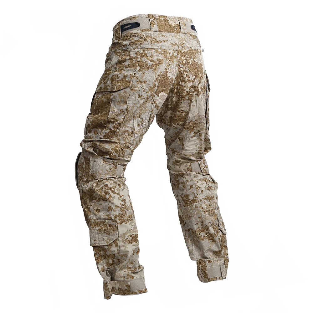 Emersongear tático g3 calças de combate com joelheiras dos homens dever carga caça caminhadas esportes airsoft acampamento ss
